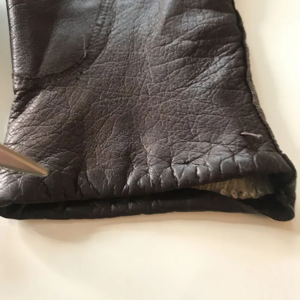 Franklin Simon womens Vintage Gloves Deep Brown Flawed-wear